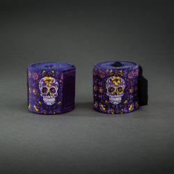 Boxerské bandáže Santa Muerte značky VENUM  - 4,5 m - fialové